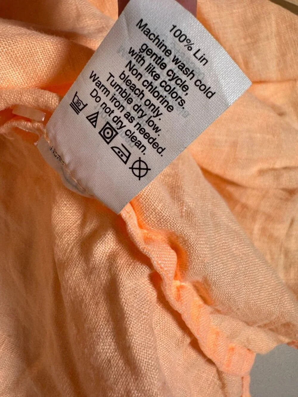 J. Crew Womens Peach Orange 100% Linen Button Up Shirt Size Small Long sleeve